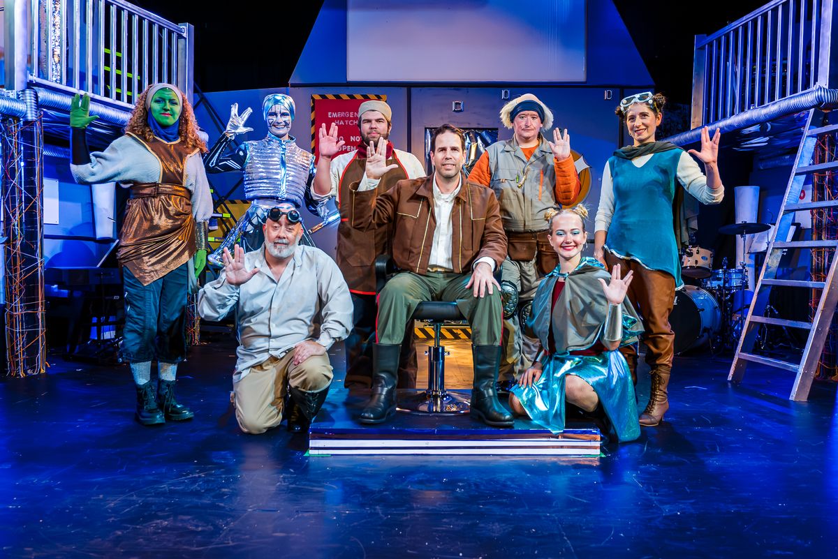 The cast of Return to the Forbidden Planet at the Carrollwood Cultural Center, July 18-27, 2025. Photo credit: Chaz D. Photography