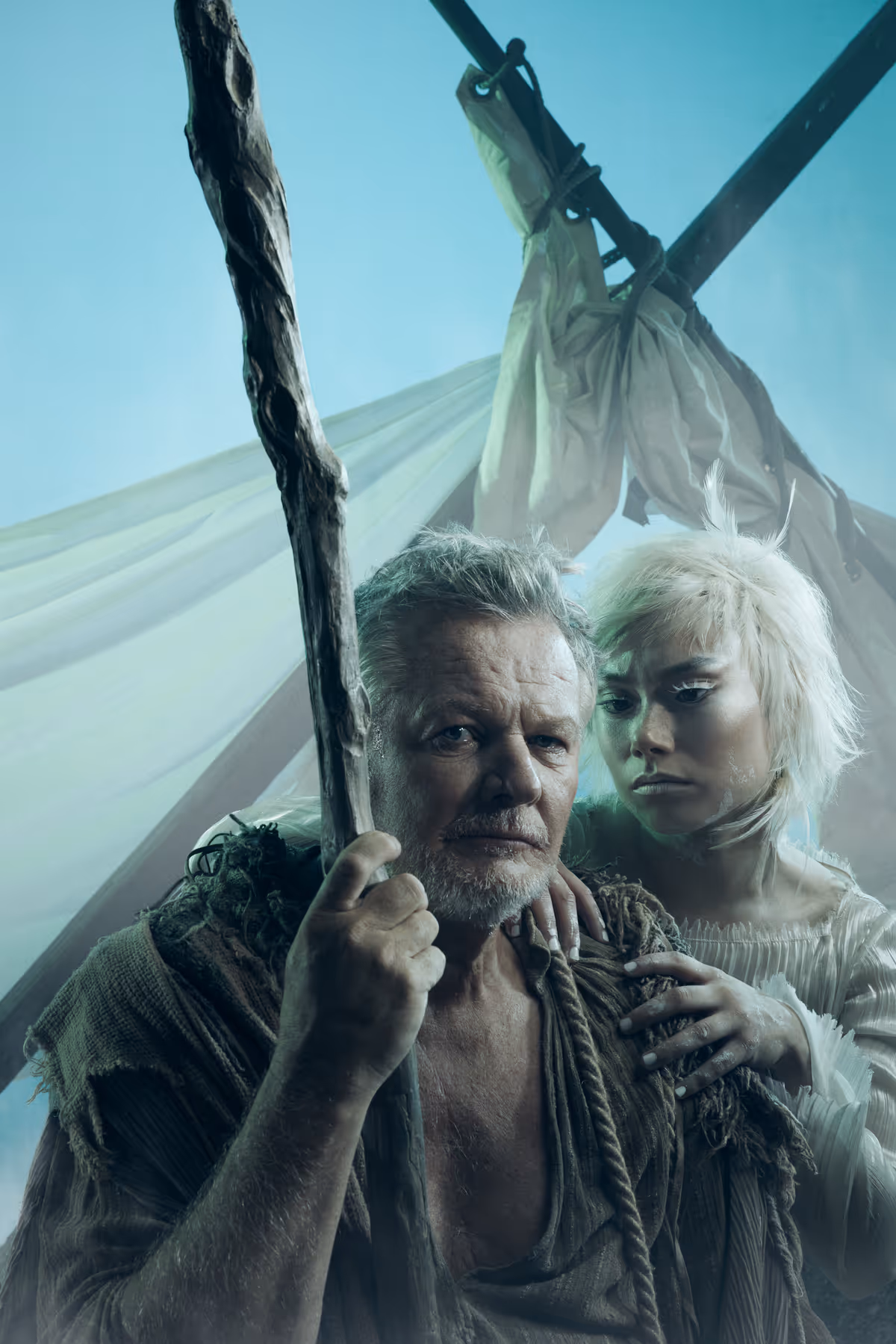 Geraint Wyn Davies and Marissa Orjalo, The Tempest. Stratford Festival 2026. Photo: Dariane Sanche. Geraint Wyn Davies and Marissa Orjalo, The Tempest. Stratford Festival 2026. Photo: Dariane Sanche.