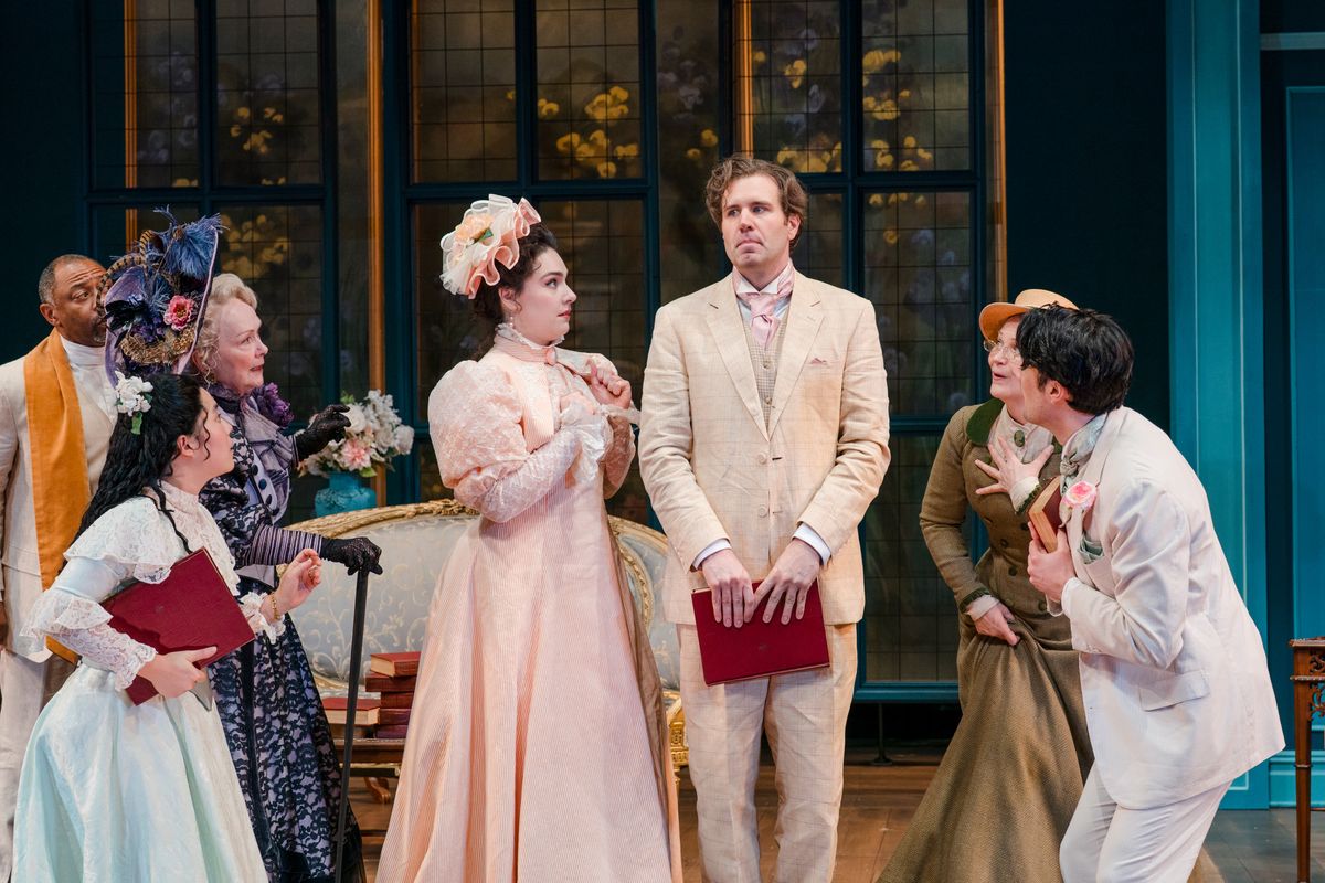 Alvin Keith as Reverend Chasuble, Joyce Meimei Zheng as Cecily Cardew, Marion Adler as Lady Bracknell, Carolyne Leys as Gwendolen Fairfax, Tug Rice as John ?Jack? Worthing, Celia Schaefer as Miss Pris