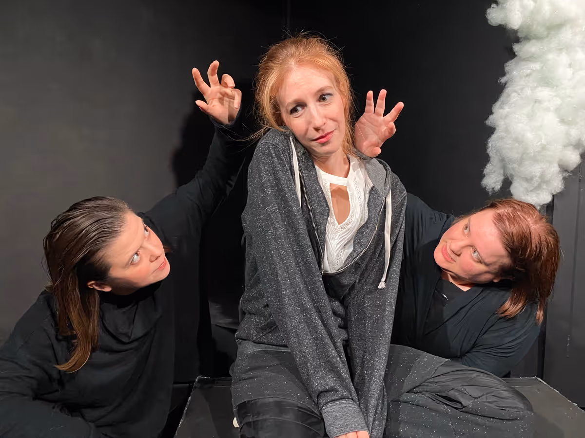 (L-R) Autumn Clack, Adina Opalek and Cindy Lou Parker as Stagehand, Devin, and Stagehand      