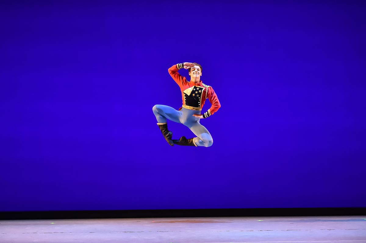 American Ballet Theatre (ABT) Studio Company, Stars and Stripes Pas de Deux - Choreography by George Balanchine (c) The George Balanchine Trust, featuring Jake Roxander -photo by Stars Action Shots 2