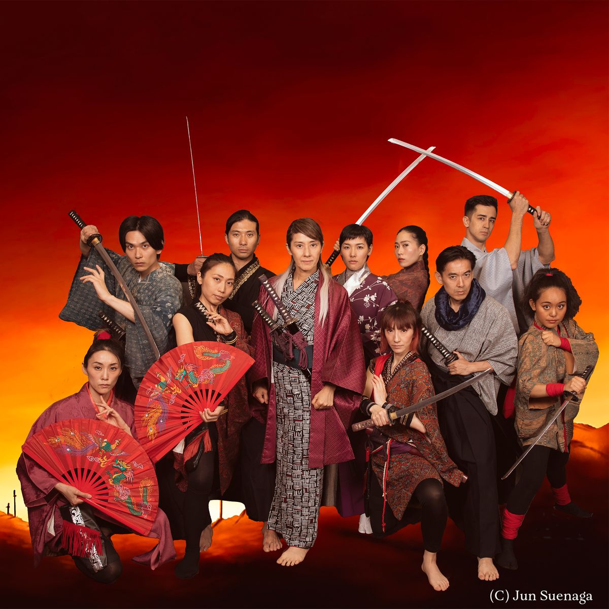 From left, MK Haresign, Taiju Nakane, Shieri Yamafuji, Norihiro Maruta, Kyo Kasumi, Akiko Fujiwara, Yuriko MIyake, Eureka Nakano Grimes, Milai Taguchi, Gen Parton-Shin, & Rina Majima. Photo by Suenaga