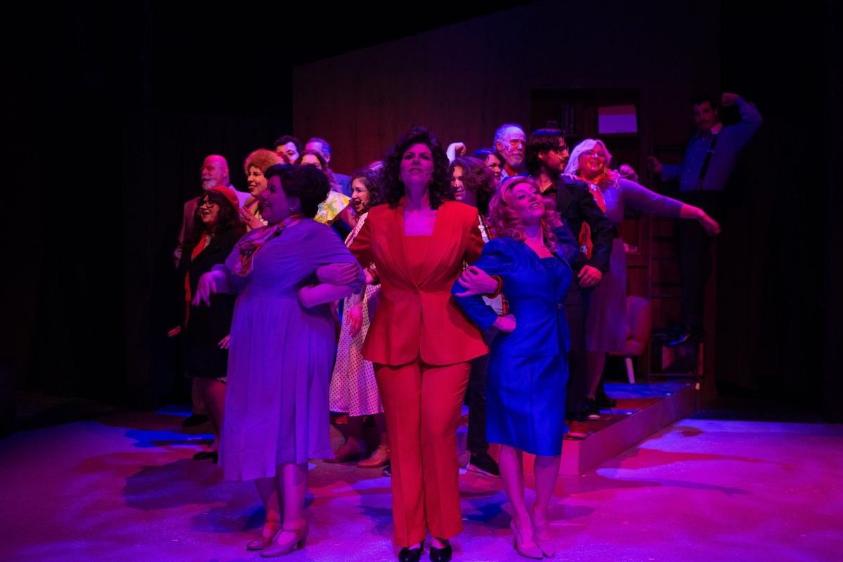 Amelia Ball (Judy), Susan Fowler (Violet), Cara Cirillo (Doralee), and the Ensemble of 9 to 5 Amelia Ball (Judy), Susan Fowler (Violet), Cara Cirillo (Doralee), and the Ensemble of 9 to 5