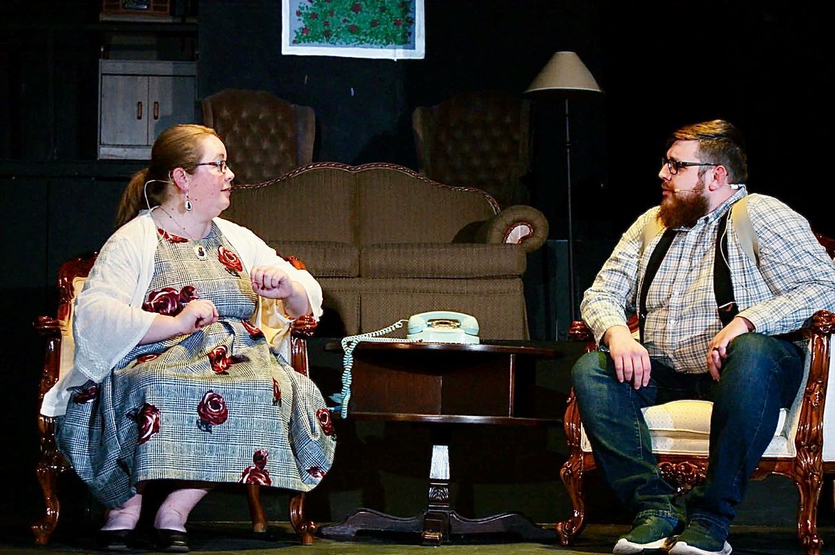 Judeen (Kylara Horner) and Chester (Ryan Cunningham) share a moment of learning about each other.