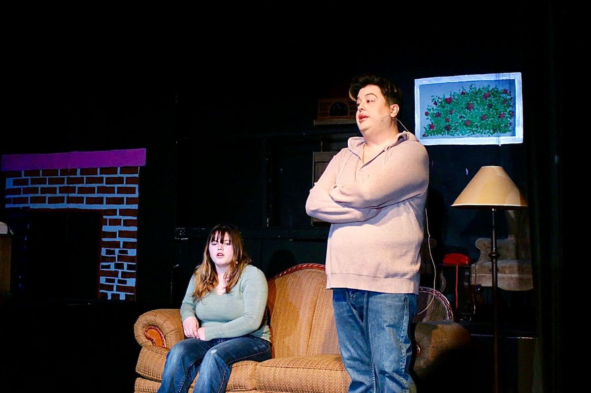 Sue (Lilith Smith) and Dean (Aaron Gomez) have a moment of sibling annoyance with each other.