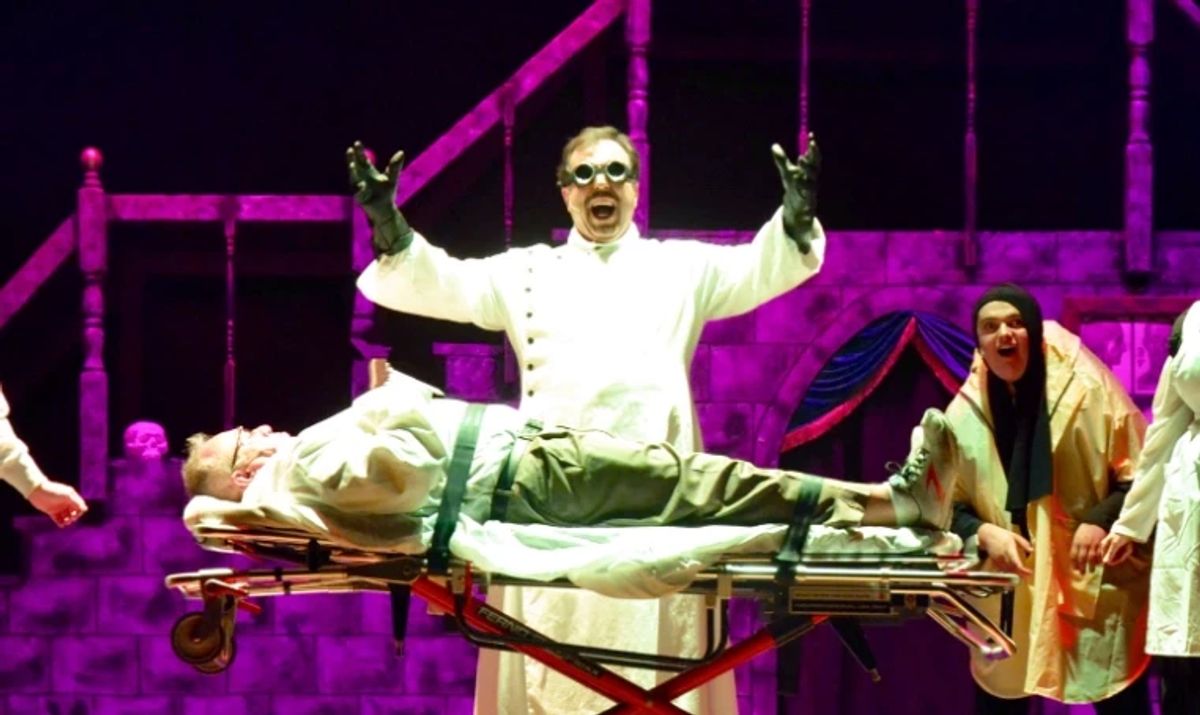 Bob Gatchel as Frederick Frankenstein in YOUNG FRANKENSTEIN at the Everett Theatre, Middletown, Delaware