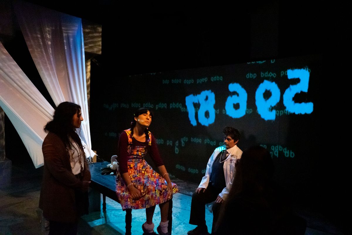 Kelly Saunders (Lala), Alex Abdelwahed (Sheila), Amy Driesler (Einstein) (left to right) Photo by Kyra Sanford Kelly Saunders (Lala), Alex Abdelwahed (Sheila), Amy Driesler (Einstein) (left to right) Photo by Kyra Sanford