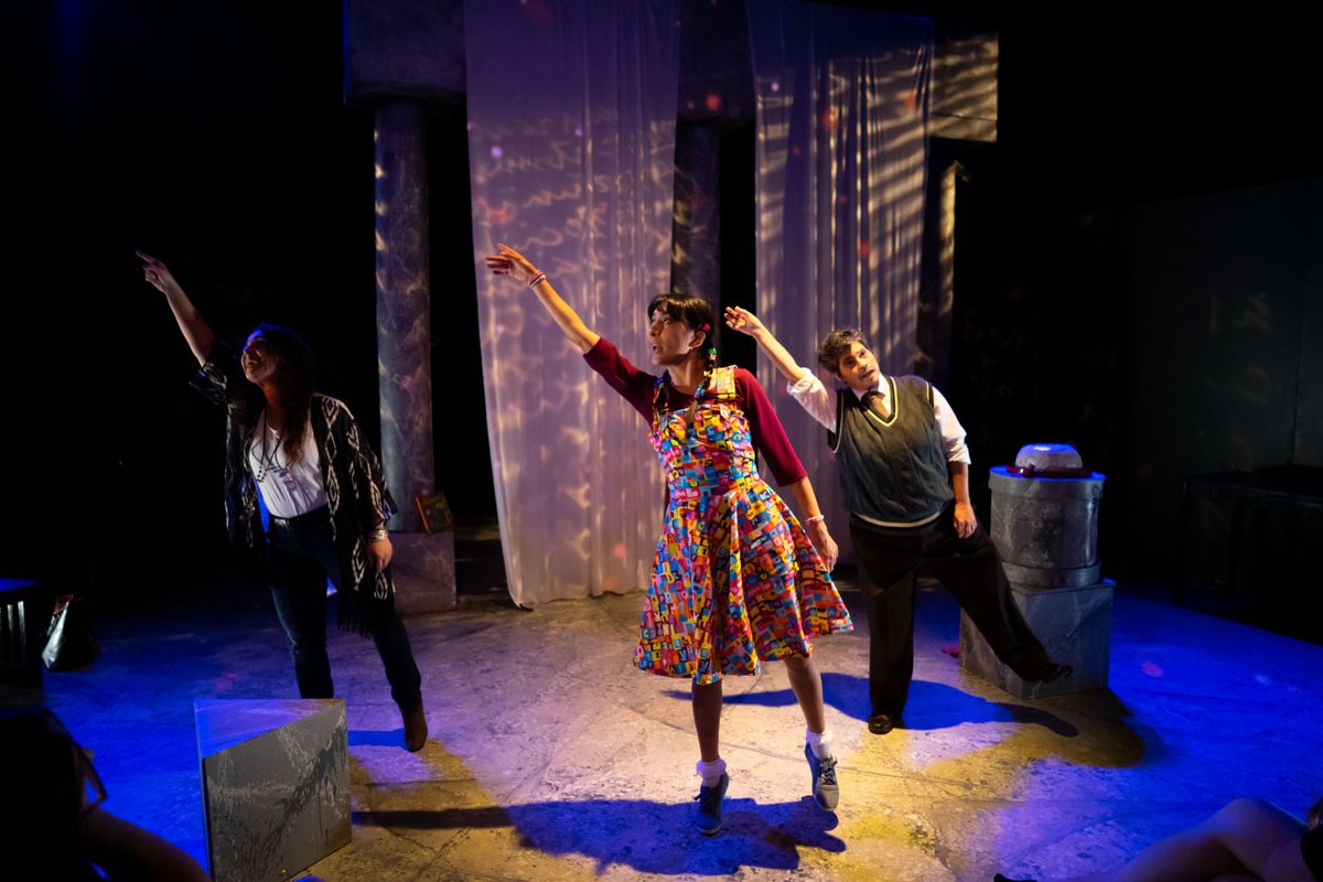 Kelly Saunders (Lala), Alex Abdelwahed (Sheila), Amy Driesler (Einstein) (left to right)   Photo by Kyra Sanford  