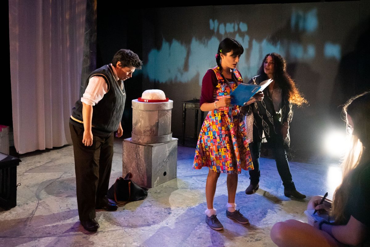 Amy Driesler (Einstein), Alex Abdelwahed (Sheila), Kelly Saunders (Lala) (left to right)   Photo by Kyra Sanford  