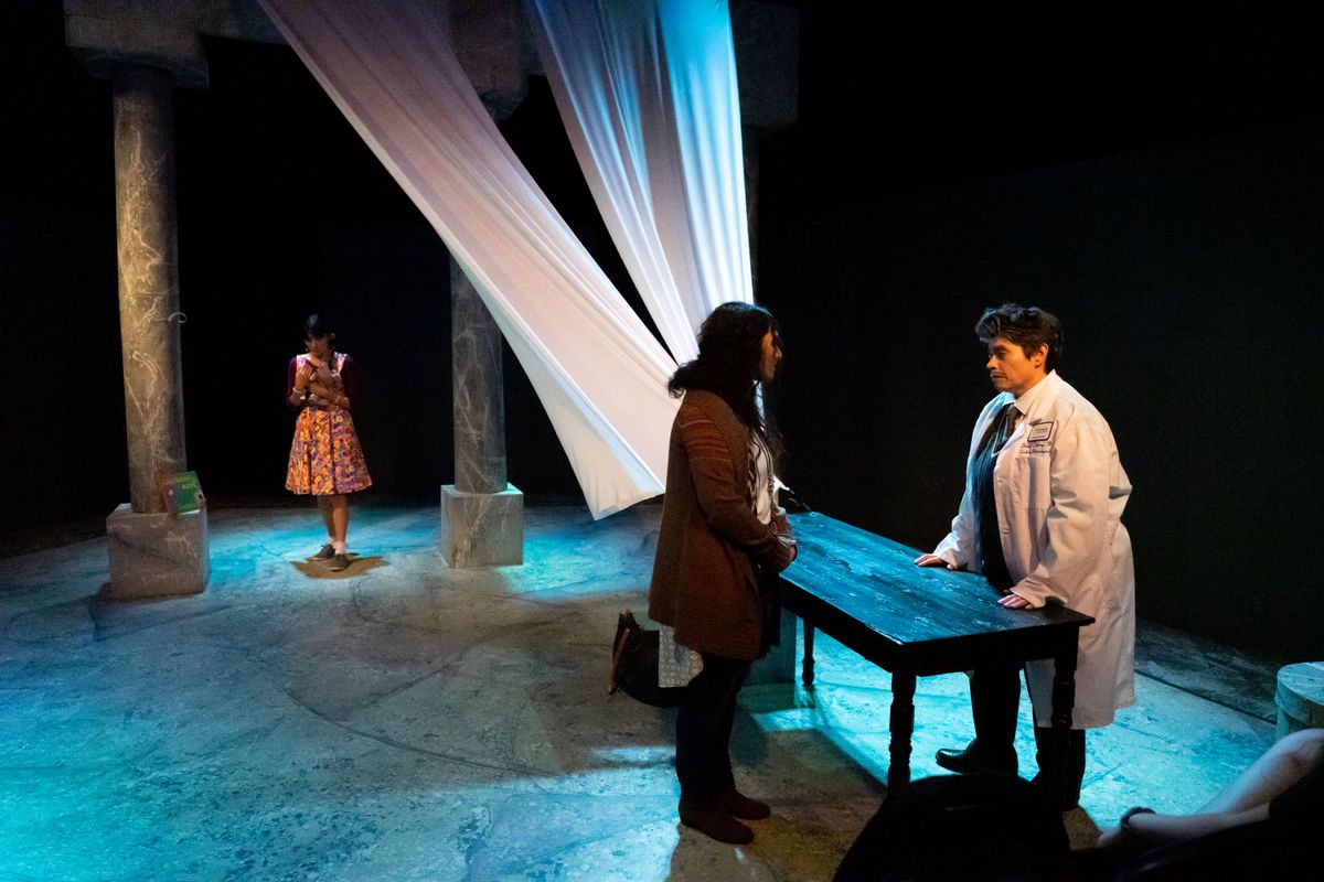 Alex Abdelwahed (Sheila), Kelly Saunders (Lala), Amy Driesler (Einstein),(left to right) Photo by Kyra Sanford Alex Abdelwahed (Sheila), Kelly Saunders (Lala), Amy Driesler (Einstein),(left to right) Photo by Kyra Sanford