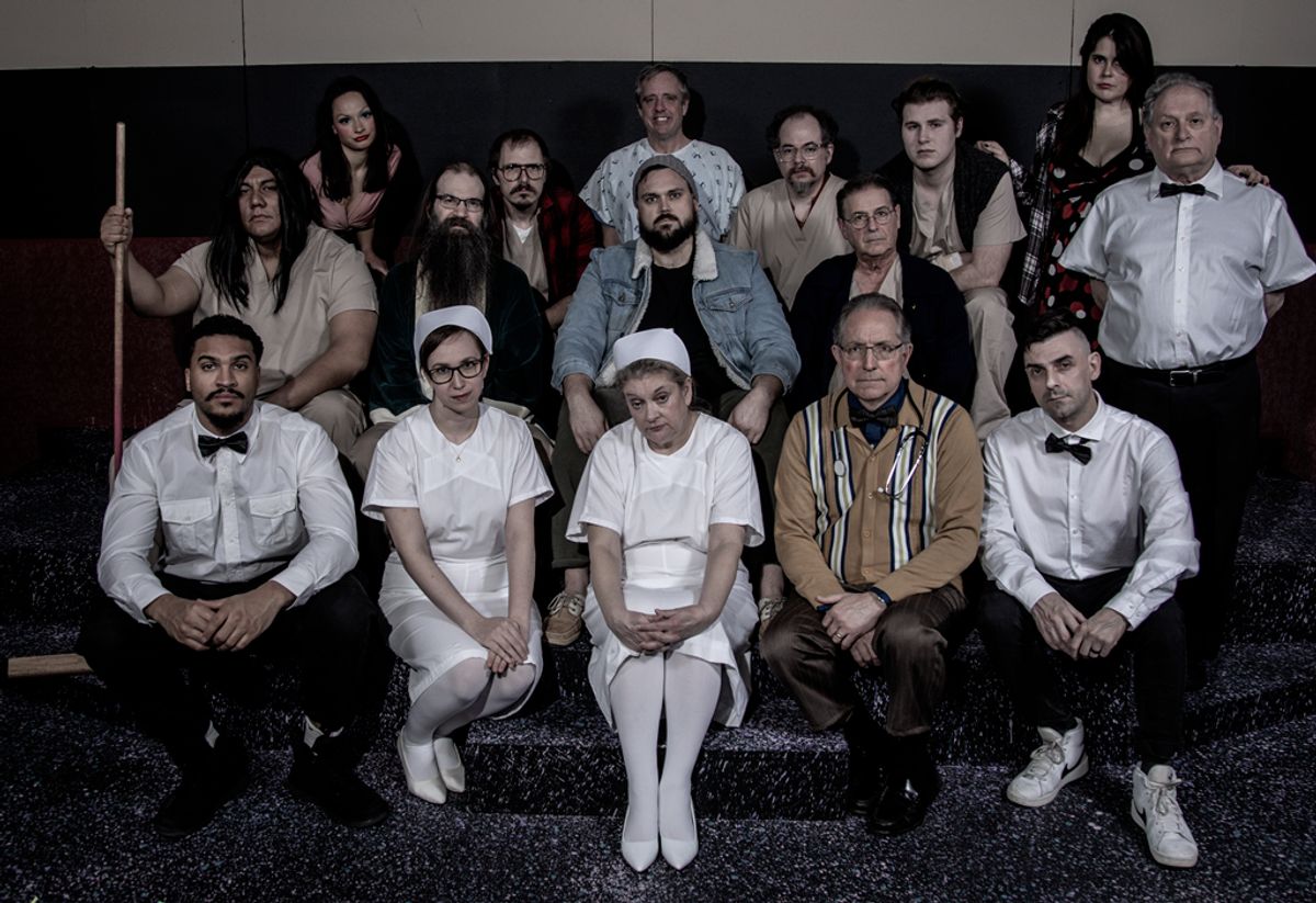 The cast of The MTM Players' production of Dale Wasserman's ONE FLEW OVER THE CUCKOO'S NEST.