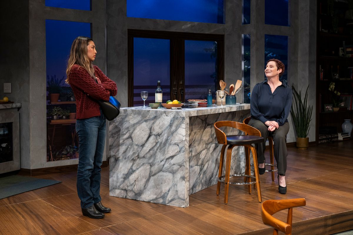 Mai Abe and Laura Gordon in DINNER WITH THE DUCHESS. Photo: Michael Brosilow.