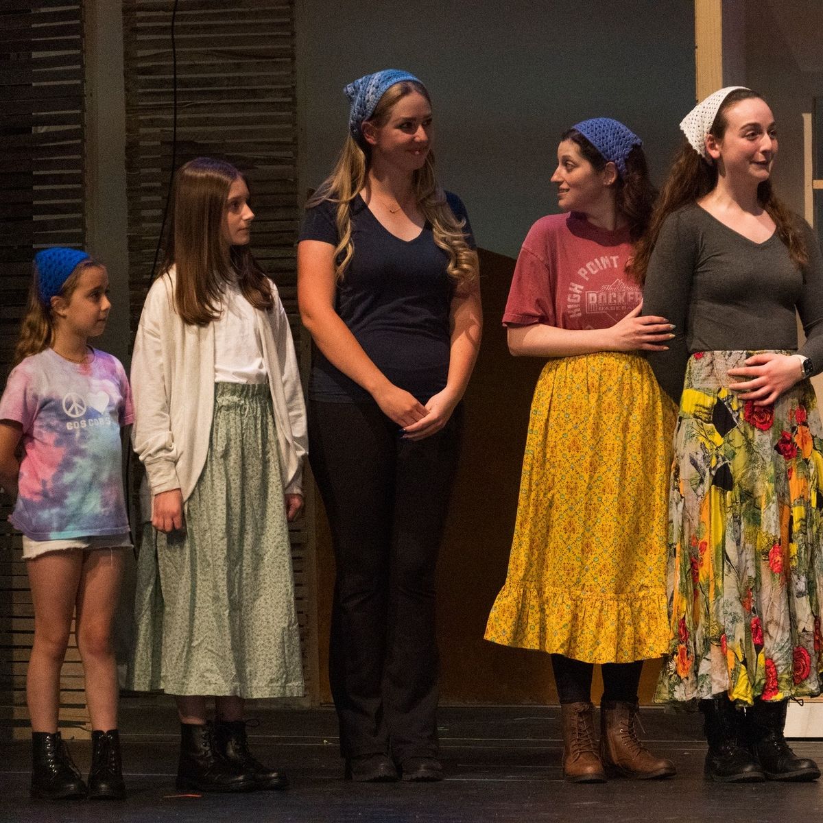 Tevye''s five daughters: (L to R) Amelia Oliver, Poppy Sisko, Maria Sharavarnyk, Cara Kramer, Olivia Lapine. Tevye''s five daughters: (L to R) Amelia Oliver, Poppy Sisko, Maria Sharavarnyk, Cara Kramer, Olivia Lapine.