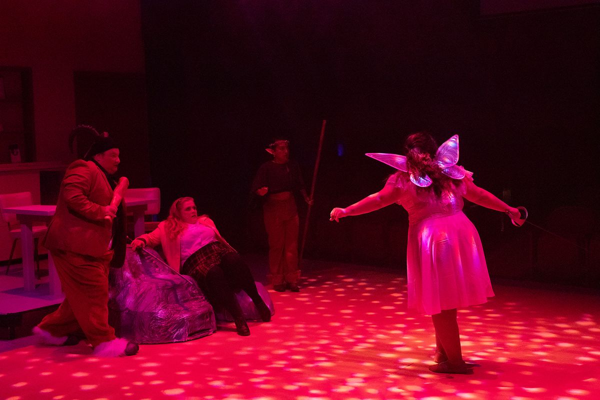 Becca Begnaud (Farrah), Brandon Bacorn (Orcus), Caitlin Davies (Agnes) and Kashfara Saba (Kalliope) Becca Begnaud (Farrah), Brandon Bacorn (Orcus), Caitlin Davies (Agnes) and Kashfara Saba (Kalliope)