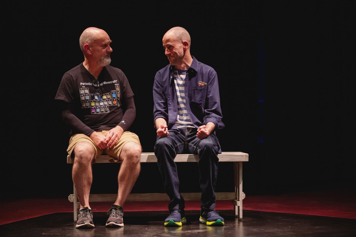 Jayson Shanafelt (right) and an audience member discuss hope, life, and all the things behind the question Why? Jayson Shanafelt (right) and an audience member discuss hope, life, and all the things behind the question Why?