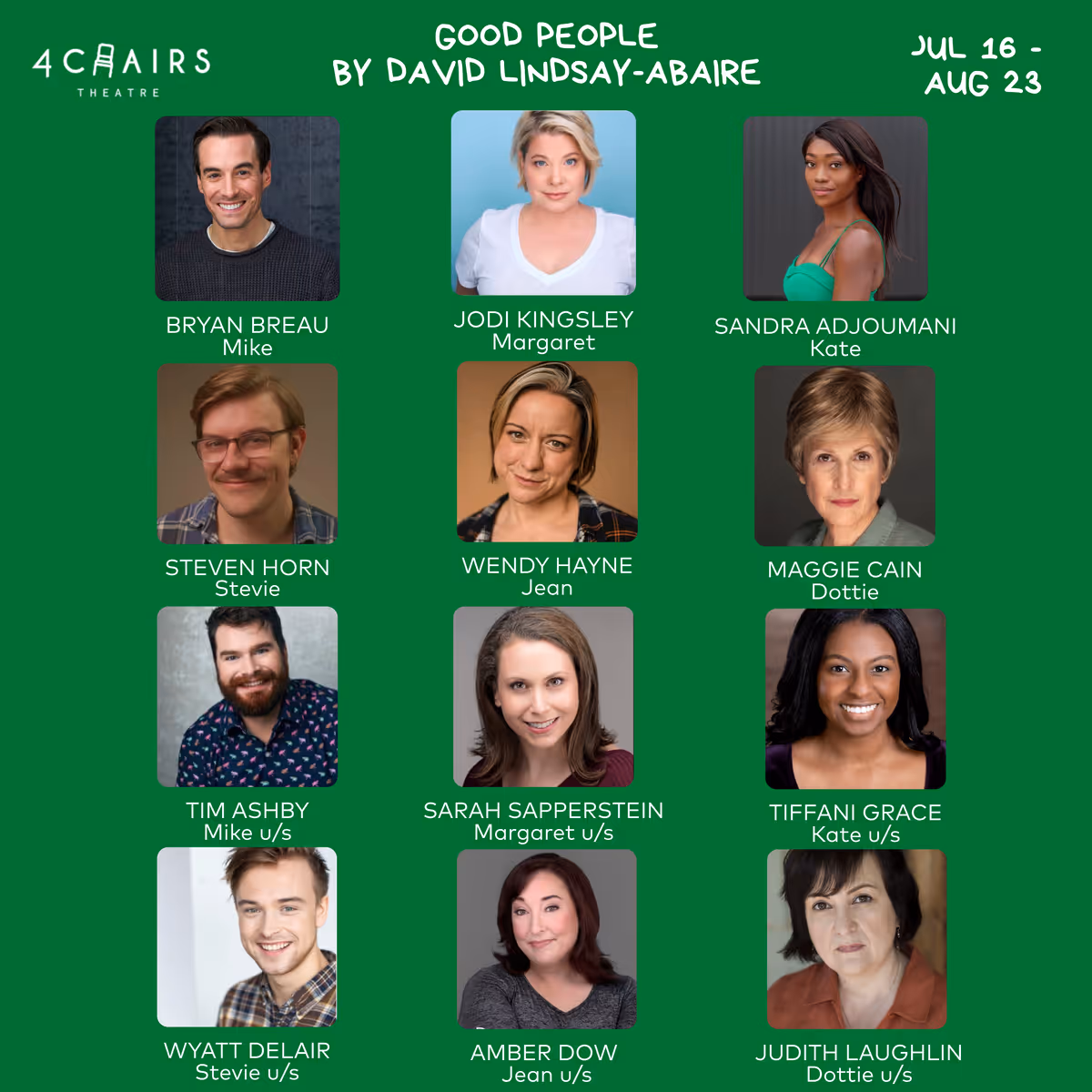 4 Chairs Theatre Announces Cast for Good People!