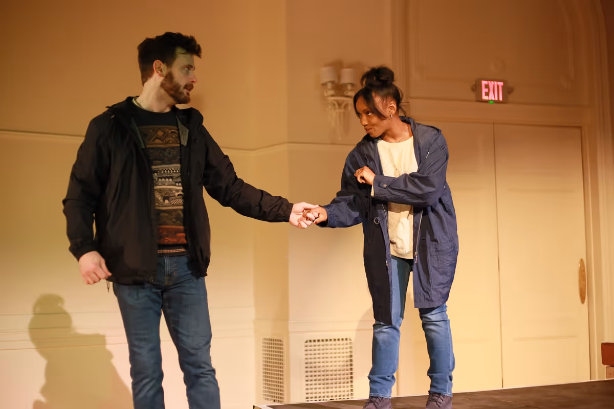 (PHOTO CREDIT: ANDREW POCHAN) Patrick O'Neill as Hugh and Daphnee McMaster as Marcia in Banshee by Adam Richter, playing May 1-10 at the WCR Center for the Arts in Reading, Pa. 