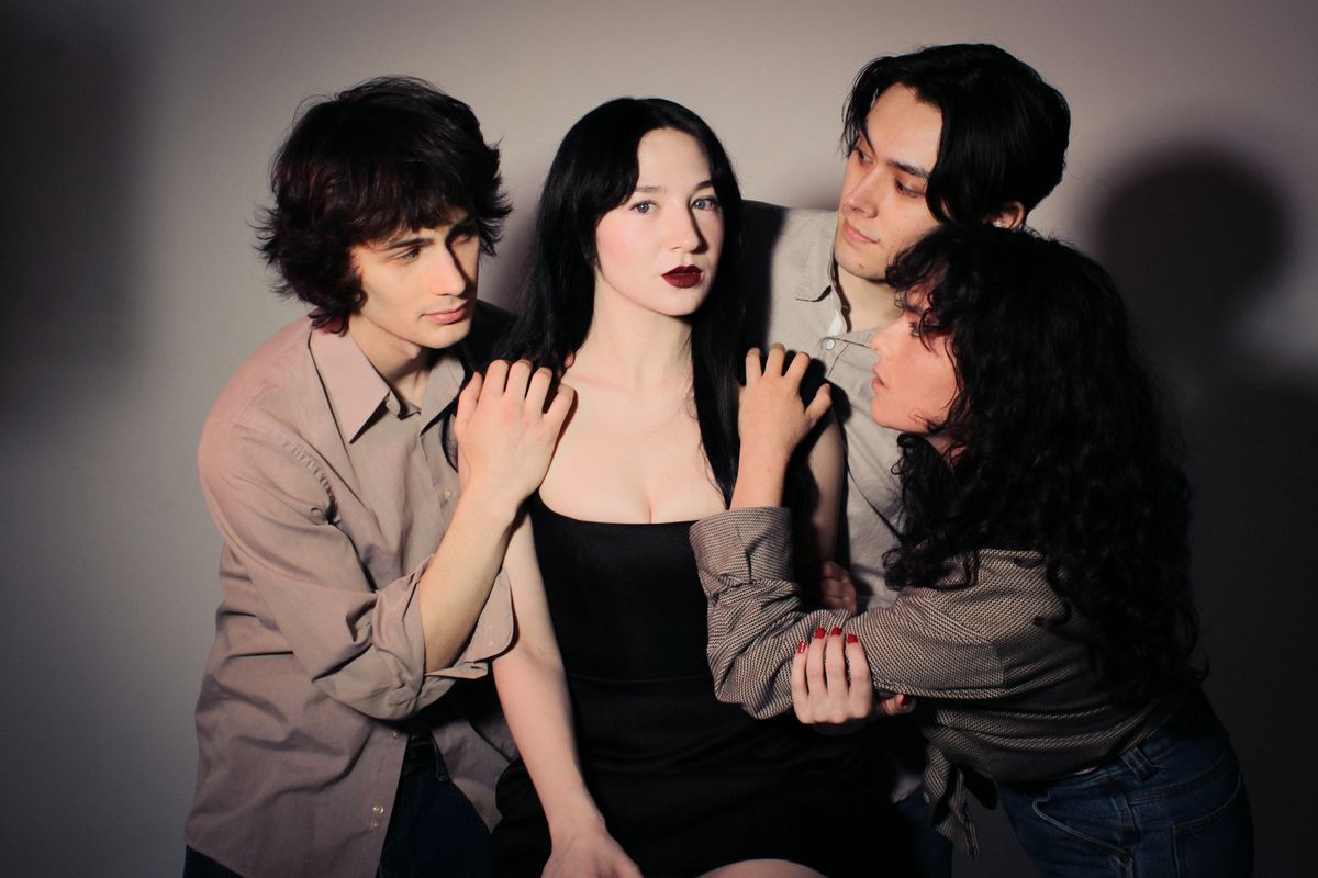 Lucy, played by Sophia Madeline Morrison, and her lovers, played by Sebastian Kim, Jack Colton Clark, and Rachel Mu  oz.