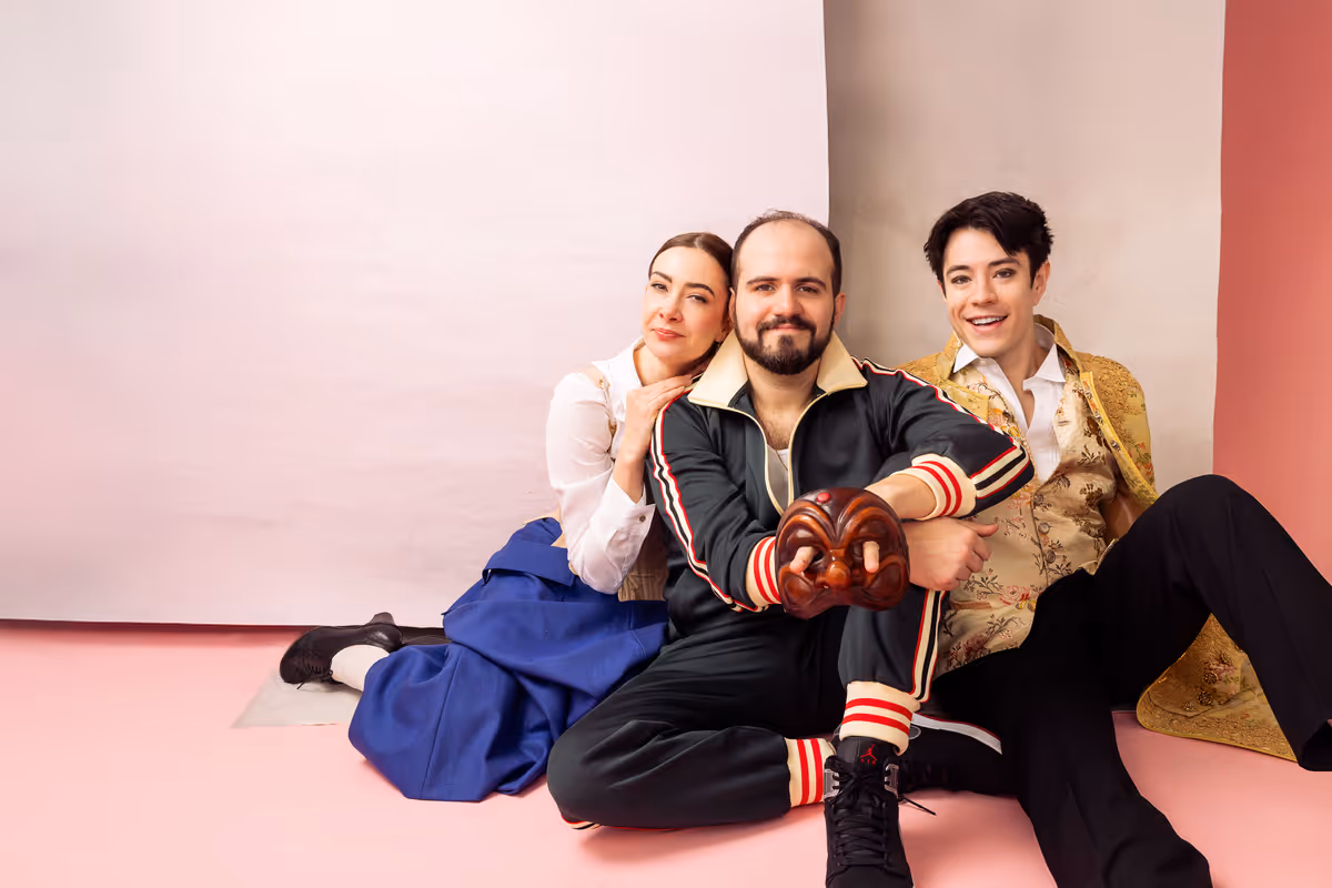 Left to right: Allison Altman, Vincent Randazzo, and Rob B. Kellogg. The Triumph of Love at The Huntington, Written by Marivaux, Translated by Stephen Wadsworth, Directed by Loretta Greco. The Hunting Left to right: Allison Altman, Vincent Randazzo, and Rob B. Kellogg. The Triumph of Love at The Huntington, Written by Marivaux, Translated by Stephen Wadsworth, Directed by Loretta Greco. The Hunting