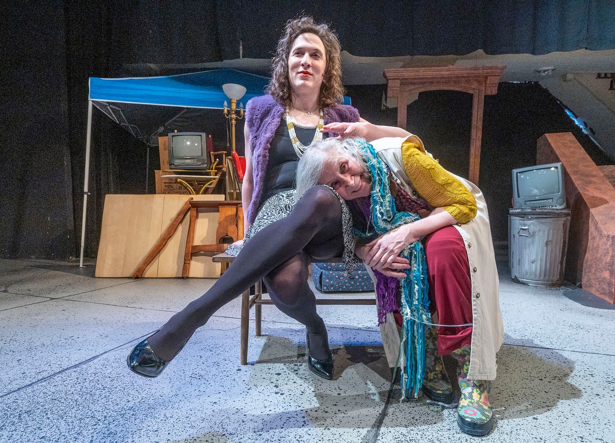 Photo by Jeb Wallace-Brodeur  The Search for Signs of Intelligent Life in the Universe by Jane Wagner, featuring Maura O'Brien & Stoph Scheer, June 4 - 14 at Lost Nation Theater!