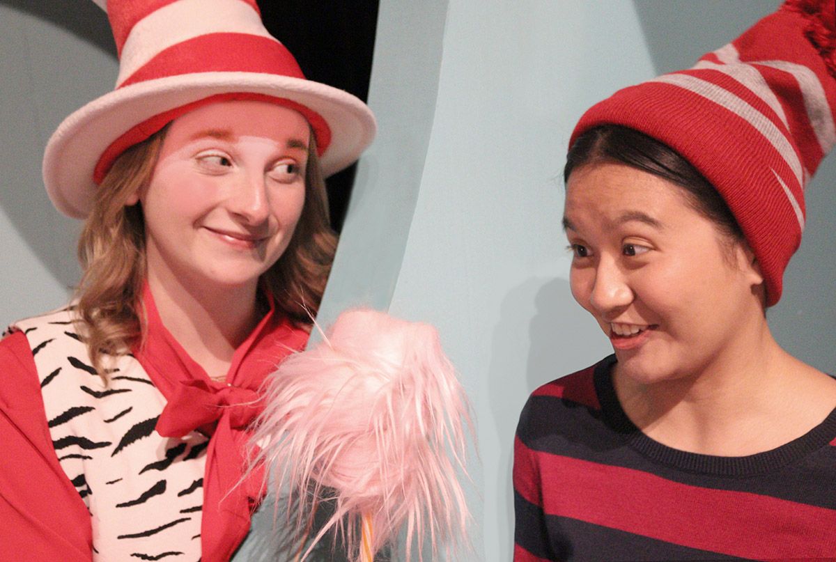 Sophia Wentz as the Cat in the Hat and Katelen Estrada as Jojo, in Muhlenberg Theatre & Dance's SEUSSICAL, June 12-27 Sophia Wentz as the Cat in the Hat and Katelen Estrada as Jojo, in Muhlenberg Theatre & Dance's SEUSSICAL, June 12-27