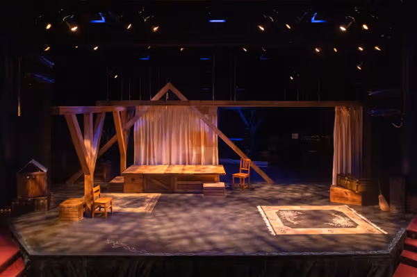 The March family's attic, created by set designer Kate Campbell. Photo by Kyle Huggins.  2