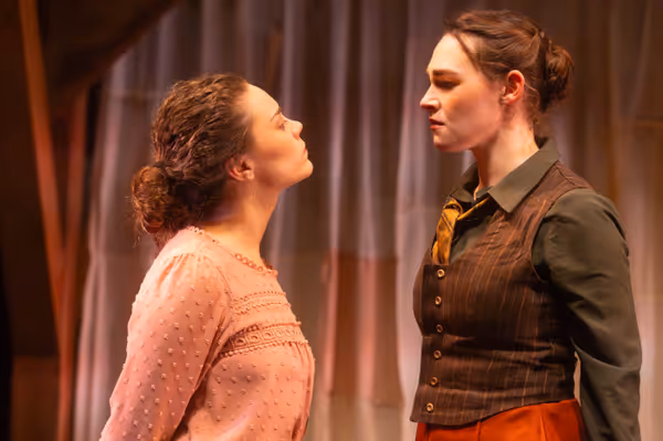 Amy March (Arrianna Daniels) vows to make Jo (Mackenzie Moyer) rue denying her the chance to tag along to the play with her, Laurie, and Meg. Photo by Kyle Huggins.  6