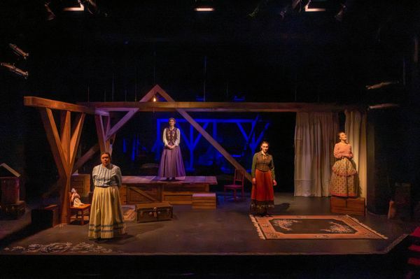 After Marmee leaves to help Mr. March, Beth, Meg, Jo, and Amy write to her. Photo by Kyle Huggins. 8