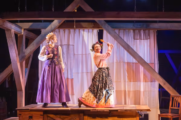 Meg (Amy Rene Byrne) and Amy (Arrianna Daniels) Jo's play. Photo by Kyle Huggins.  9