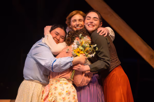 Beth, Amy, Meg, and Jo on Meg's wedding day (l-r: Kimie Muroya, Arrianna Daniels, Amy Rene Byrne, and Mackenzie Moyer). Photo by Kyle Huggins.  11