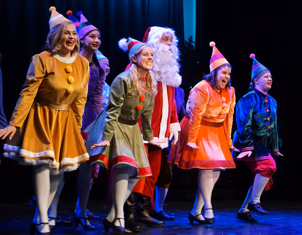 Happy All the Time - Katelyn Curtin, Katherine Alvarado, Erika Cowhey, Tom Hussey as Santa, Megan McLaughlin, and Kelli Rohrer 1