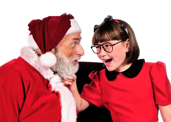 Miracle on 34th Street, the Play at Lakewood Theatre Company Nov. 7 - Dec. 14, 2025. Web: www.lakewood-center.org Pictured (left to right): Georgia Krugel, Ariel Puls, and Conor Eifler. 5