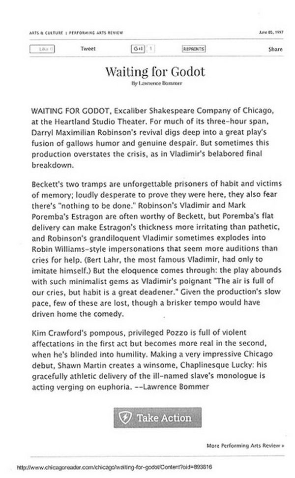 AN INTERNET TV GUIDE PHOTO FOR THEATRE FOLKS!: Santa Monica's Ruskin Theatre Group and Ruskin School of Acting Founder JOHN RUSKIN, 