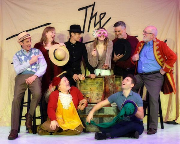 CAST OF THE FANTASTICS
Left to Right. Top Row: Jackson Davis* (The Girl’s Father - Bellomy), Krista Wigle* (The Boy’s Mother - Hucklebee), Jackson Glenn (The Boy – Matt), Annie Hunt (The Girl – Luisa), Stephen Guggenheim* (The Narrator – El Gallo), Stewart Slater (The Actor – Henry).   
Bottom Row: Rick Haffner (The Man Who Dies – Mortimer) and Isai Centeno (The Mute – The Wall)
*Member of Actor’s Equity Association  
 2