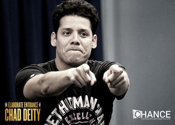 Londale Theus Jr. as Chad Deity in rehearsals for the OC premier of Kristoffer Diaz's Pulitzer Prize Finalist play, 
