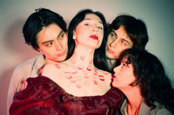 Lucy, played by Sophia Madeline Morrison, and her lovers, played by Sebastian Kim, Jack Colton Clark, and Rachel Mu  oz. 8