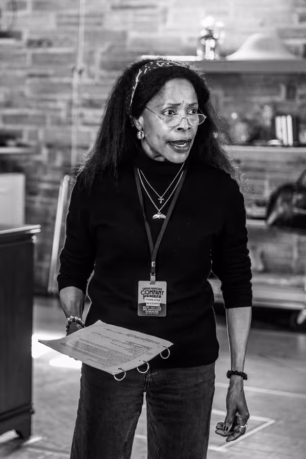 Charlayne Woodard in rehearsal for Angry, Raucous, and Shamelessly Gorgeous at Geffen Playhouse. Photo by Jeff Lorch. 4