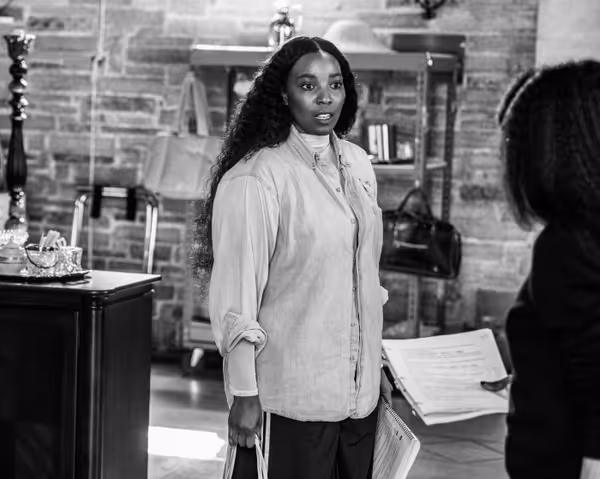 L-R: Olivia Washington and Charlayne Woodard in rehearsal for Angry, Raucous, and Shamelessly Gorgeous at Geffen Playhouse. Photo by Jeff Lorch. 5