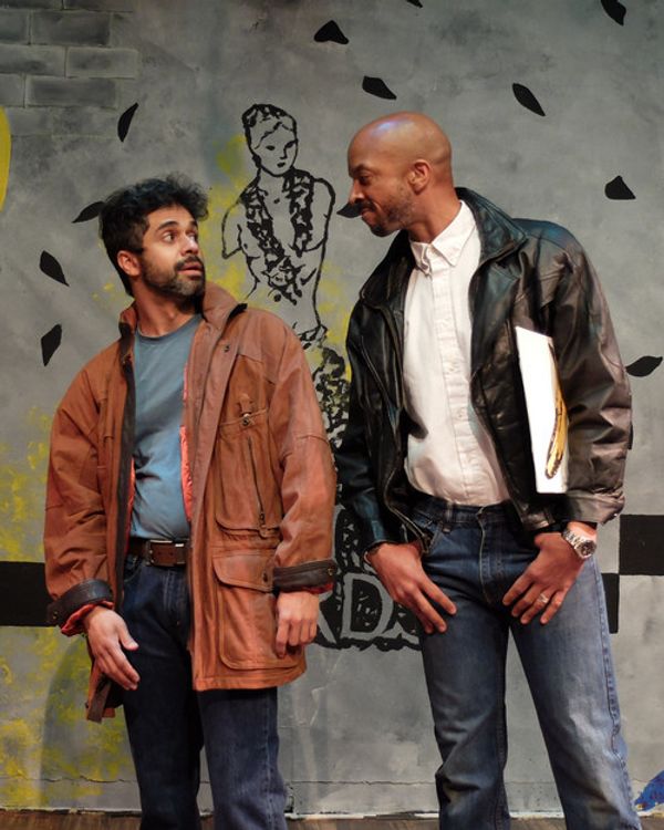 Alexander M. Cole and Rhassan Oyosaba Manning wait for the Man, Lou Reed, in Tom Lavagnino's I'm Waiting for My Man 1