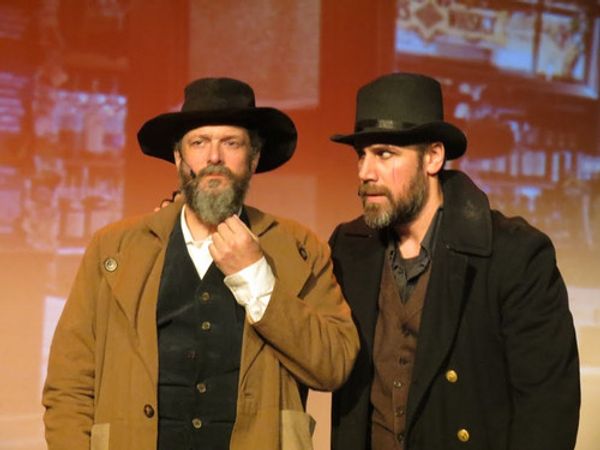Sharing the title role: Liam McKernan and Andrew Loudon in Newtown Arts Company's Oliver! 3