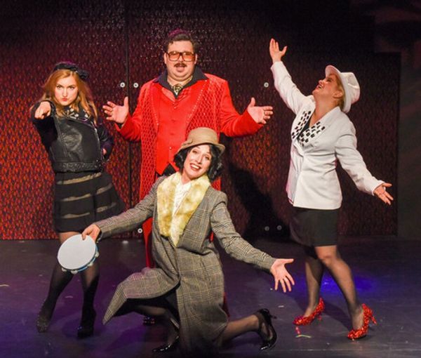 Original 2015 off-Broadway cast of Hell's Belles. Elektra Theatre NYC. 
Cast: Rachel Erin O'Malley, Lindsey Brett Carothers, Matt Wolpe, Laura Daniel. Photo by Russ Rowland. 1