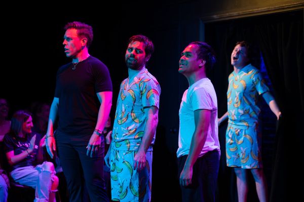 Scott Hunter (Andrew Young), Ilya Rosanov (Rob Warner), Shane Hollander (DarylJim Diaz) & Kip (Sean Meagher) deliver a gay anthem. 1