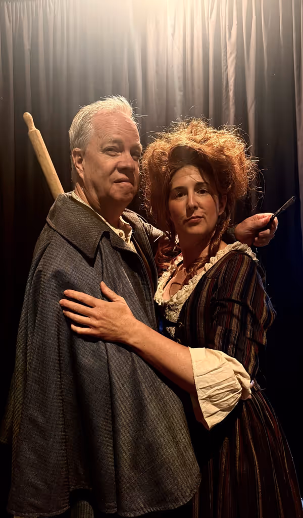 Jeff Dolan as Sweeney Todd and Kat Hickey as Mrs. Lovett 3