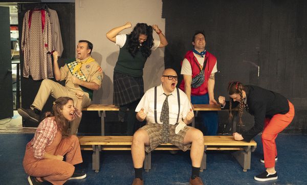 Curtain Call''''''''s cast of The 25th Annual Putnam County Spelling Bee in rehearsal. 1