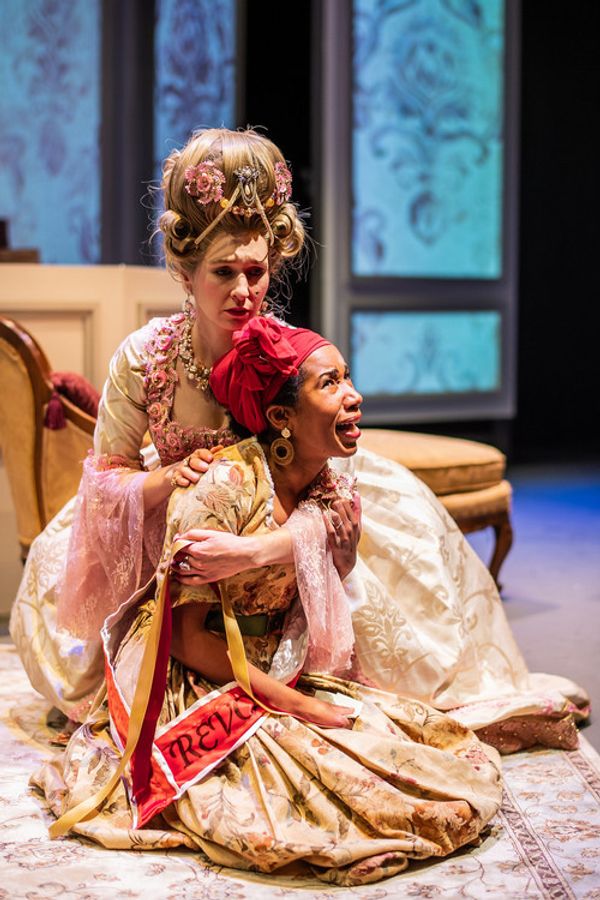Angela DiMarco as Olympe de Gouges and Shanna Allman as Marie Antoinette. Photo Credit: Truman Buffett Photography 2