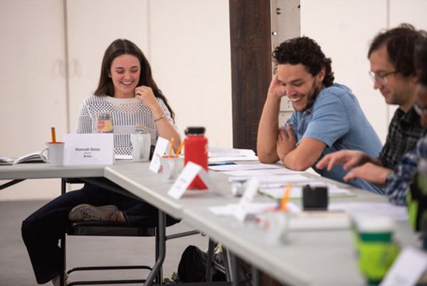 SPELLS OF THE SEA's Hannah Geisz, Noah Laster and Mitchell Manar at Read-Through. Photo by Jennifer A. Lin.  3
