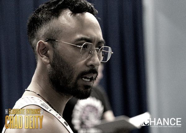 Londale Theus Jr. as Chad Deity in rehearsals for the OC premier of Kristoffer Diaz's Pulitzer Prize Finalist play, 