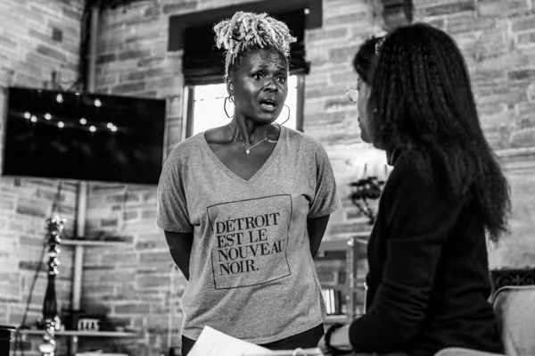 L-R: Deborah Joy Winans and Charlayne Woodard in rehearsal for Angry, Raucous, and Shamelessly Gorgeous at Geffen Playhouse. Photo by Jeff Lorch. 8