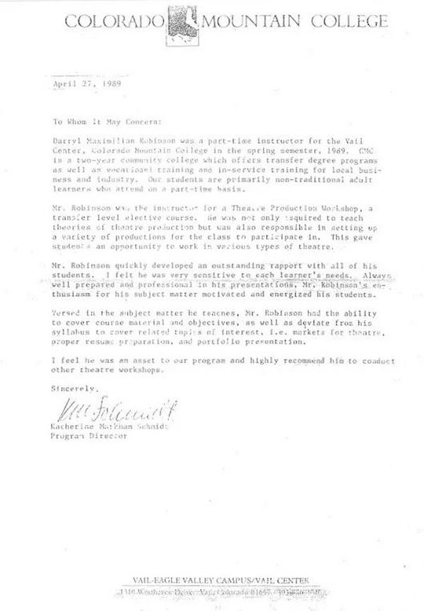 Award-winning Role: Darryl Maximilian Robinson won a 1997 Joseph Jefferson Citation Award for Outstanding Actor In A Play for playing Sam Semela in Fugard: Master Harold And The Boys. 225