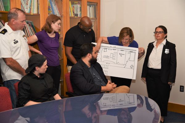 The cast of Twelve Angry Jurors, presented by Cary Players on September 27 - October 6, 2019. Photo by Ian Robson. 2